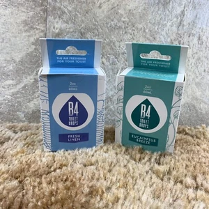 2 gotas desodorantes de inodoro B4 2 oz ambientador de caca brisa de eucalipto y lino fresco - Imagen 1 de 5