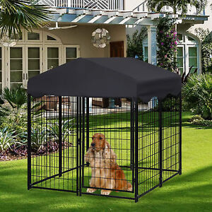 Dog Playpen House Heavy Duty Large Outdoor Dog Kennel Anti-rust Metal Pet Crate