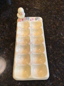 🐥 Hallmark 2002 Bunnies by the Bay Ceramic Easter Deviled Egg Plate Tray Dish - Picture 1 of 6