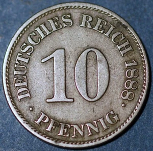 Germany Empire 10 Pfennig 1888 E KM# 4 - Picture 1 of 2