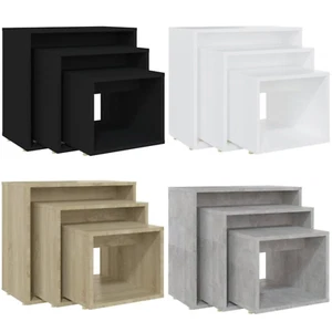 Nest Of 3 Nested Nesting Tables Side End Coffee Table Wooden for Living Room - Picture 1 of 21
