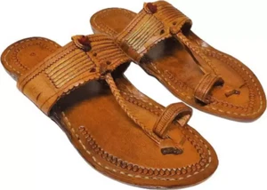 Herren Jesus Sandale Kolhapuri Büffelleder Flach Jutti KM41 Chappal US Größe 7-11 - Bild 1 von 7