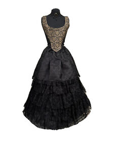Gothic Steampunk Victorian Black / Gold  Outfit m