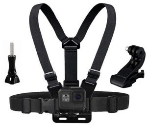 Brusthalterung Gurt Kabelbaum passend für GoPro Hero 3 4 5 6 7 8 9 10 mit J Haken und Schraube - Bild 1 von 4