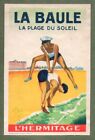 Rare Hotel Luggage Label France La Baule Beach Scene #039