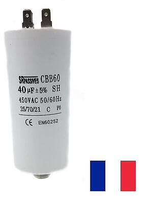 Condensateur Moteur De Démarrage / Permanent 40µF 40uF 450V à Cosses + Vis CBB60 • 12.90€