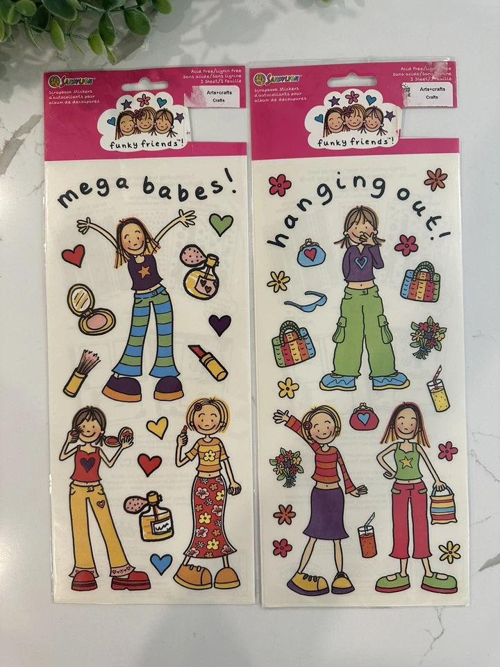 Colección de pegatinas SandyLion nuevo en paquete - amigos, cumpleaños, pistas azules, béisbol Y2K (9) Foto 1 de 4