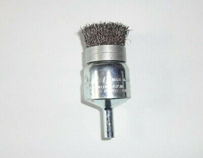 WEILER 11145 1 In. Crimped Wire End Brush W/2 Rings .008 Steel Wire Made In USA • 7.95$