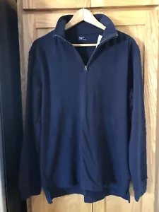 NWT GAP 1/4 ZIP MOCK TURTLENECK SHIRT NAVY BLUE SIZE MEDIUM - Picture 1 of 6