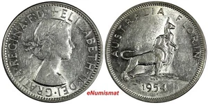 Australia Silver 1954 Florin Royal Visit of Elizabeth II  KM# 55 (20 201) - Picture 1 of 3