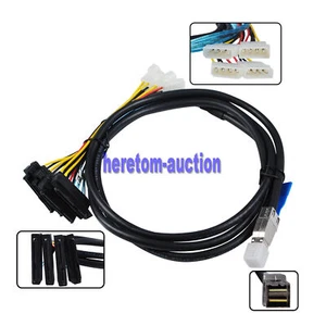 2M SFF-8644 to 4X SFF-8482 Mini SAS Internal HD w/IDE Power Cable AU Stock - Picture 1 of 21