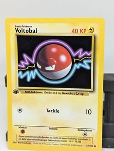 1st Edition Voltorb (Voltobal) 67/102 NM German Base Set Pokemon Card - Picture 1 of 2