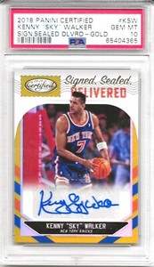 2018 Panini Certified Sign Seal Del Gold KENNY WALKER #SSD-KSW PSA 10 GEM #'D/10