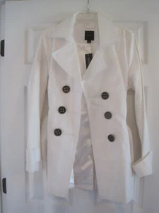 EXPRESS WHITE TRENCH COAT LARGE NWT $148.00 - Picture 1 of 4