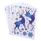 6 Pcs Pvc Christmas Stickers Reindeer Window Cling Snowflake Clings