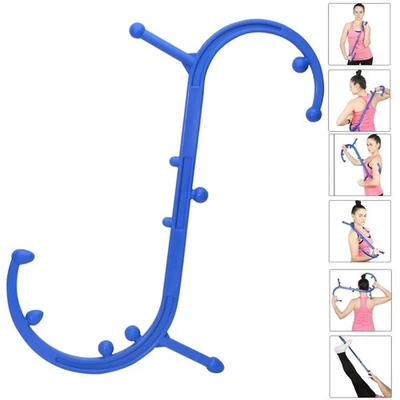 Body Back Buddy Trigger Point Deep Therapy Self Massage Tool S Shape Open Design - Image 1 of 4