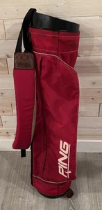 Vintage Ping KARSTEN Classic Lightweight Hoofer Pencil Bag No Stand Red 4 Way - Picture 1 of 11