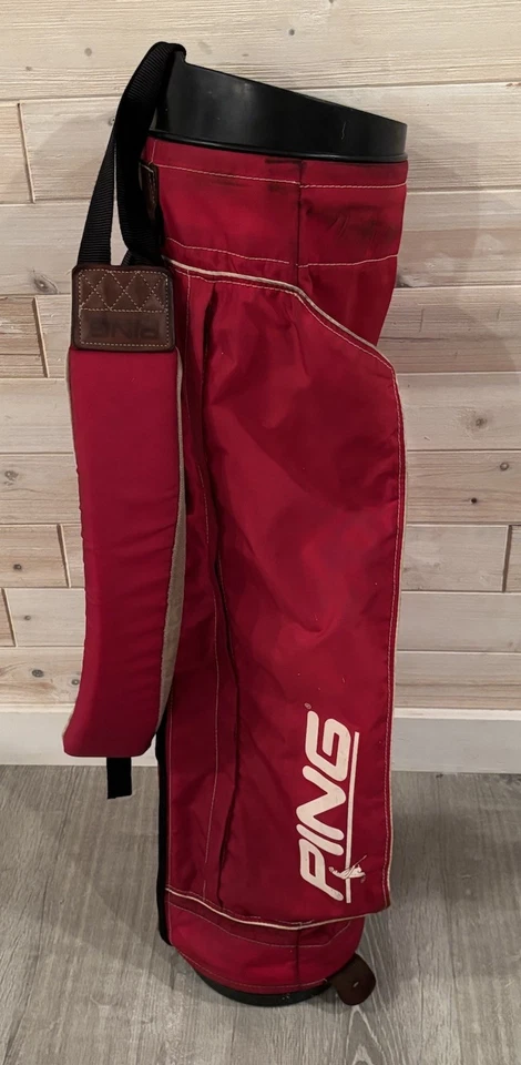 Vintage Ping KARSTEN Classic Lightweight Hoofer Pencil Bag No Stand Red 4 Way - Image 1 of 4