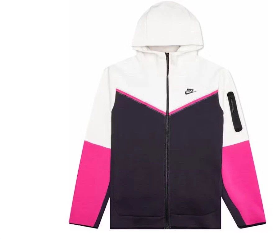 Nike Sportswear Tech Para hombres 2XL Raro Blanco Fusia Rosa Polar Sudadera con Capucha Nueva Foto 1 de 2
