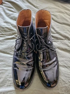 Patent Leather George Boots British Army Mess Dress Shoes Men Size 11 - Picture 1 of 4