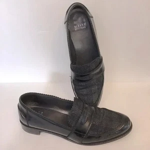 Stuart Weitzman Damen schwarz Leder & kariert Penny Loafer 8 - Bild 1 von 5