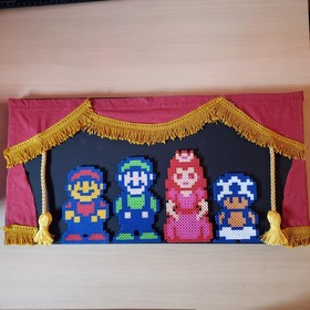 Super mario bros 2 painting Perler bead pixel artwork Nintendo snes nes 