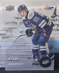 21-22 UD CHL Wyatt Johnston Clear Cut SP Stars Rookie 🚨🚨🚨 Dallas Stars  - Picture 1 of 2