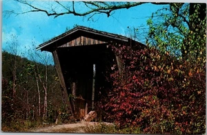 Sautee Creek Covered Bridge Helen Georgia Howe Truss Vintage Postcard A3 - Picture 1 of 2