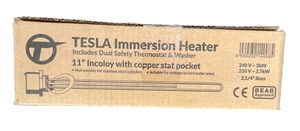 Tesla 11" Incoloy Immersion Heater Dual Safety Thermostat & Washer 2.1/4" TIH540 - Picture 1 of 9