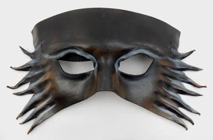 TEONOVA HANDMADE MARDI GRAS HAND-PAINTED LEATHER MASK - Picture 1 of 10