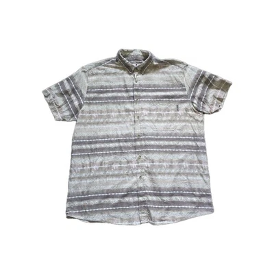 Woolrich Fish Fishing Lure Mens 2XL Cotton Brown Button Down Short Sleeve - Image 1 of 4