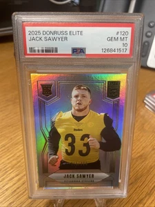 Donruss Elite Jack Sawyer RC 2025/999 #120 Steelers PSA 10 POP 1 - Imagen 1 de 2
