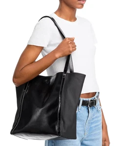 $298. Rag & Bone Jet Double handle Shoulder Tote Bag Black Silver - Picture 1 of 7