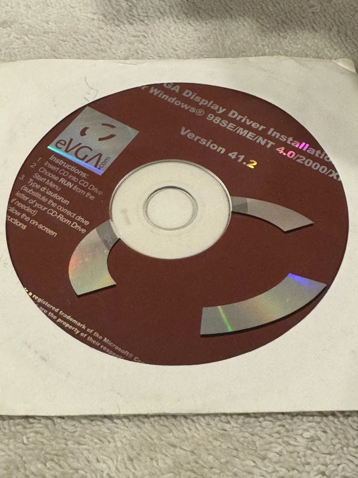 Instalación de controlador de pantalla EVGA para Windows 98SE/ME/NT 4.0/2000/XP - ¡¡SOLO CD!!! Foto 1 de 1