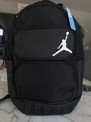 "Mochila Nike Air Jordan Patron negra/blanca/roja 15"" bolsillo para botella para computadora portátil" Foto 1 de 4