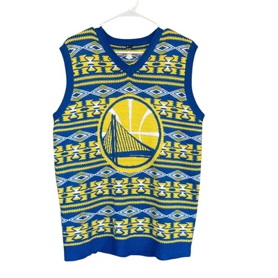 Golden State Warriors Sweater Vest Mens Large NBA Basketball Ugly Xmas Gift - Image 1 of 4