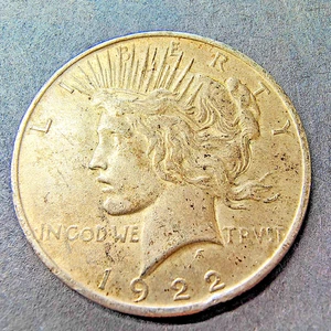 1922 Silber Peace Dollar - Philadelphia Mint - sehr guter Zustand -90% Silber- schöne Farbe - Bild 1 von 19