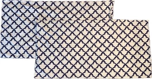 Pottery Barn Marlo King Size Kissenbezug Bezüge 2er Set (2) Weiß & Marineblau - Bild 1 von 8