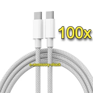 100x Pack OEM USB-C Braided Cable Charger For Apple iPhone 15 16 17 Pro Max Plus - Picture 1 of 7