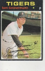 Topps #296 1971 firmado por Tom Timmermann - Tigres de Detroit - Imagen 1 de 1