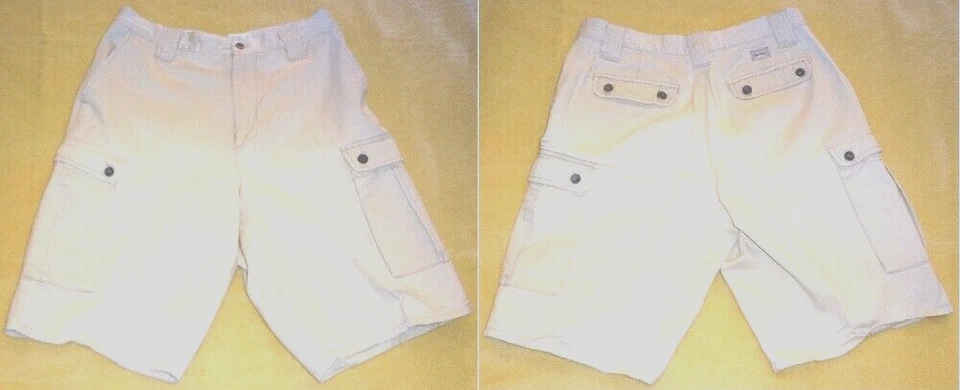 ВИНТАЖНЫЙ МУЖЧИН РАЗМЕР 30 CALVIN KLEIN CK ХЛОПОК CHINO СЛОНОВОЙ КОСТИ ГРУЗА ШОРТЫ БЕЖЕВЫЙ ХАКИ - Изображение 1 из 1