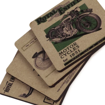 Genuine ROYAL ENFIELD Set of 4 MDF Coasters 120 Years Anniversary RLCCOO210026 - image 1 of 4
