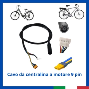 Cavo alimentazione centralina motore Ebike bici elettrica 9 pin 2 connettori - Imagen 1 de 1