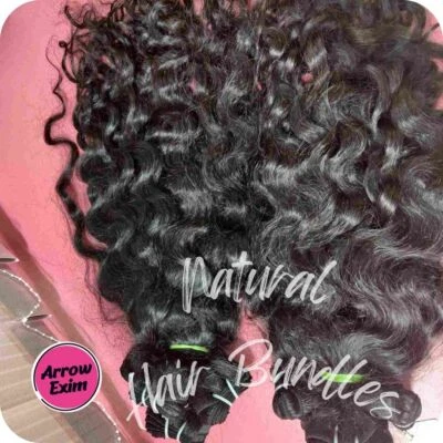 Virgin Raw Natural Deep Wavy Cuticle Aligned Remy Human Hair Bundles - Image 1 of 4