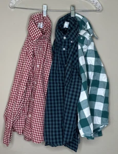 J. Crew crewcuts Plaid Shirts Boys Kids Sz 8 Lot of 3 - Red Green School - Picture 1 of 17