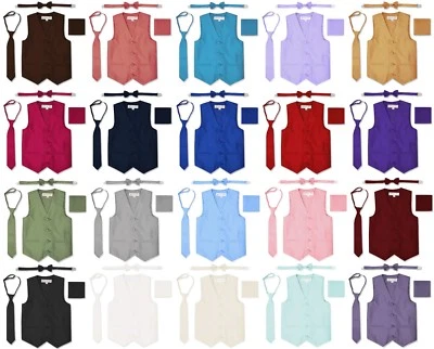 JL34 Johnnie Lene Niños Formal Esmoquin Chaleco Corbata Pañuelo Pajarita Conjunto  Foto 1 de 2