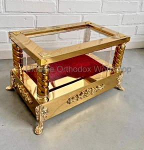 Antique-Style Brass Foot Relic Casket - Picture 1 of 7