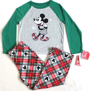Disney Boys Size 8 2-Piece Holiday Pajama Pant Set Mickey Mouse MK696BLLKL - Picture 1 of 3