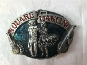 VINTAGE 1988 **SQUARE DANCING** COMMEMORATIVE SISKIYOU BELT BUCKLE - Picture 1 of 6