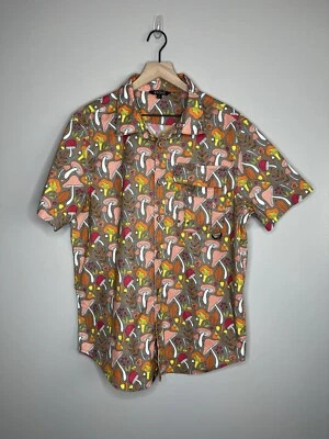 Camisa Stoic Para Hombre Mediana Manga Corta Con Botones Estampado de Setas Foto 1 de 4